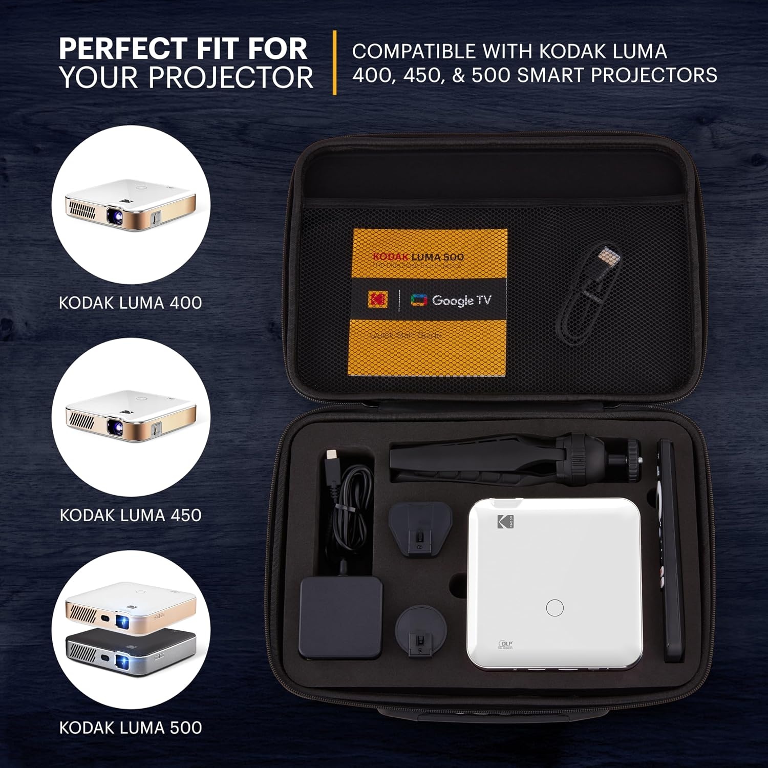 image:imageKodak Protective Hard Case for Luma 400450500 Portable Projectors EVA Travel Carrying Case with Compartments for Accessories