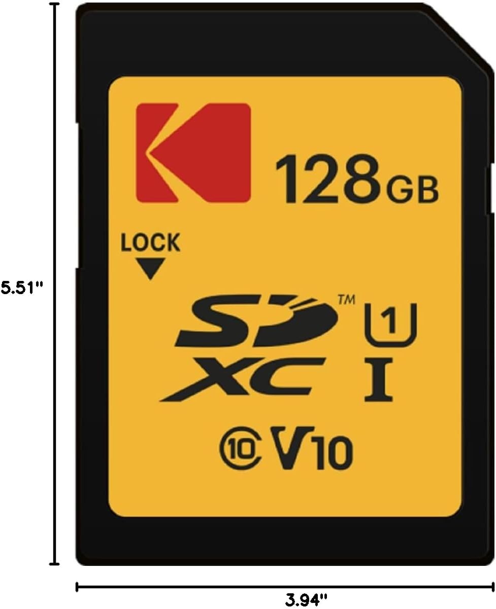 image:imageKodak SDXC Card 128GB UHSI U1 V10 Premium up to 85MBs Read Speed for Full HD Video and HighResolution Pictures Compatible with SDXC Standard EKMSD128GXC10K128GB