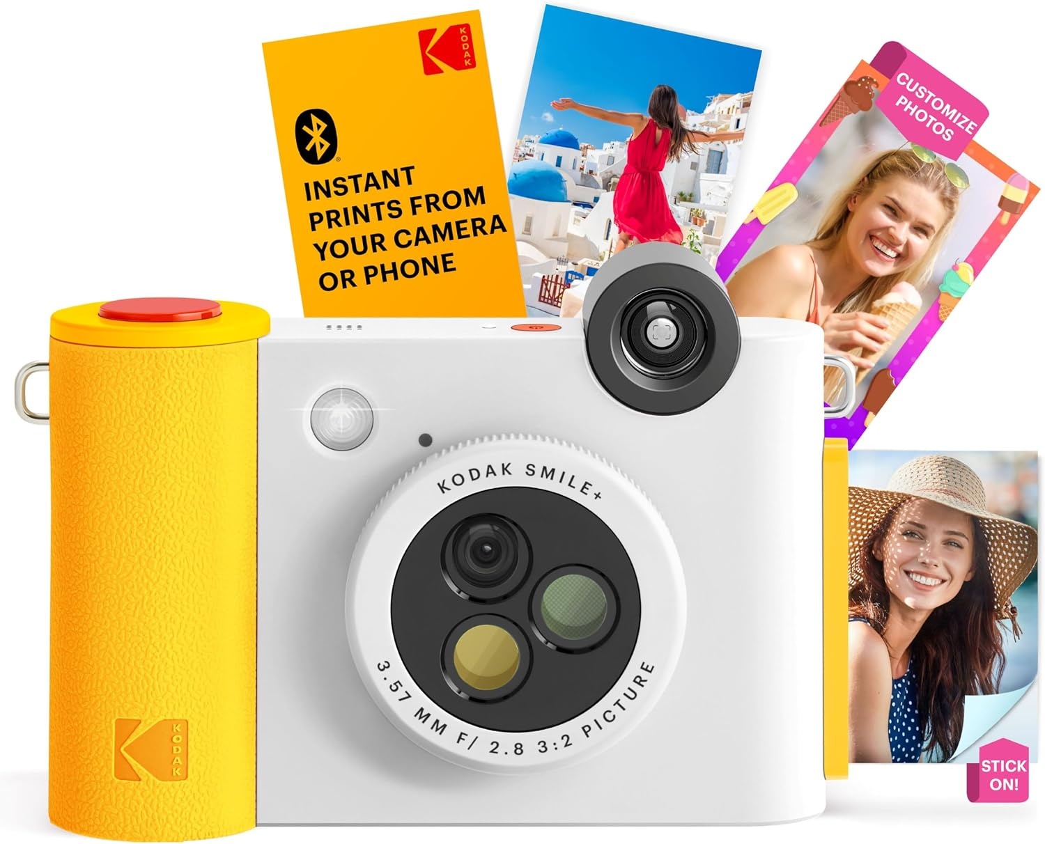 image:imageKodak Smile 2in1 Digital Instant Print Camera amp Photo Printer Gift Bundle Case Zink 2x3 Sticky Back Photo Paper 20pk Album Sticker Sets Sticker Frames Hanging Frames Markers BlackWhite