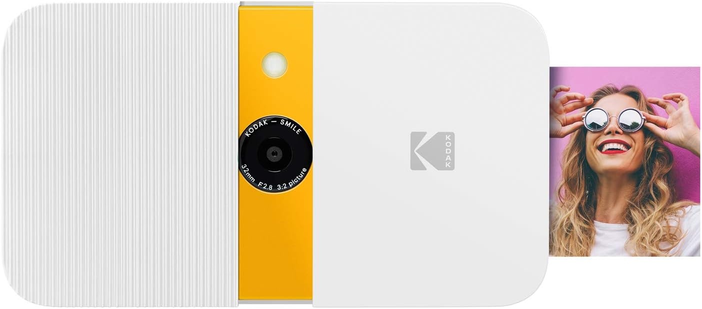 image:imageKodak Smile 2in1 Digital Instant Print Camera amp Photo Printer Gift Bundle Case Zink 2x3 Sticky Back Photo Paper 20pk Album Sticker Sets Sticker Frames Hanging Frames Markers BlackWhite