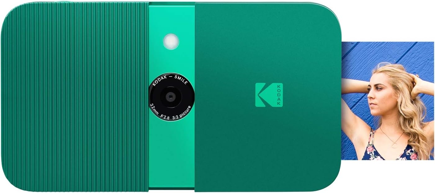 image:imageKodak Smile 2in1 Digital Instant Print Camera amp Photo Printer Gift Bundle Case Zink 2x3 Sticky Back Photo Paper 20pk Album Sticker Sets Sticker Frames Hanging Frames Markers BlackGreen