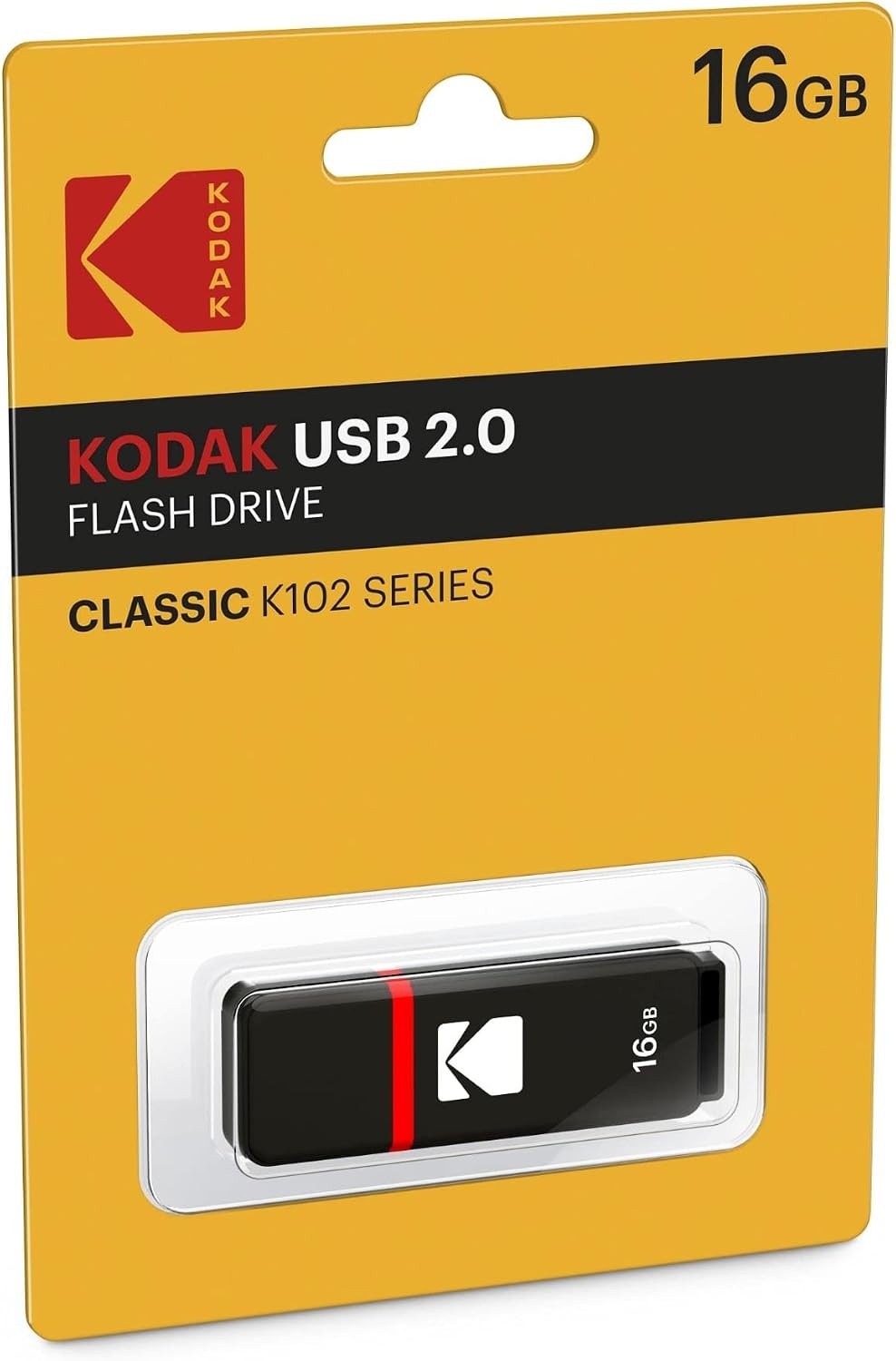 image:imageKodak USB Flash Drive 64 GB K100 Classic Black mat Casing Series with a Transparent red Neck a Cap EKMMD64GK102Black Red