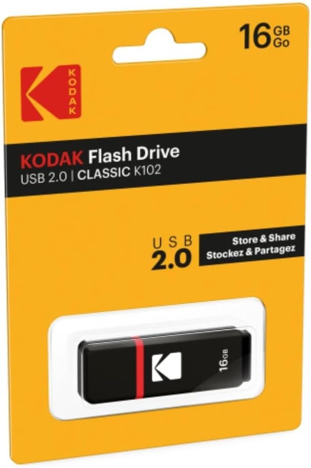 image:imageKodak USB Flash Drive 64 GB K100 Classic Black mat Casing Series with a Transparent red Neck a Cap EKMMD64GK102Black Red
