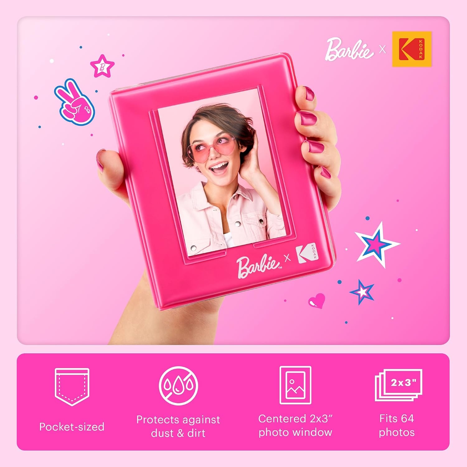 image:imageKodak x Barbie Printomatic FullColor Instant Print Digital Camera Barbie Deluxe Bundle Iconic Style Barbie Deluxe Camera Case Barbie Photo Album Zink Paper 20 SheetsIconic Style