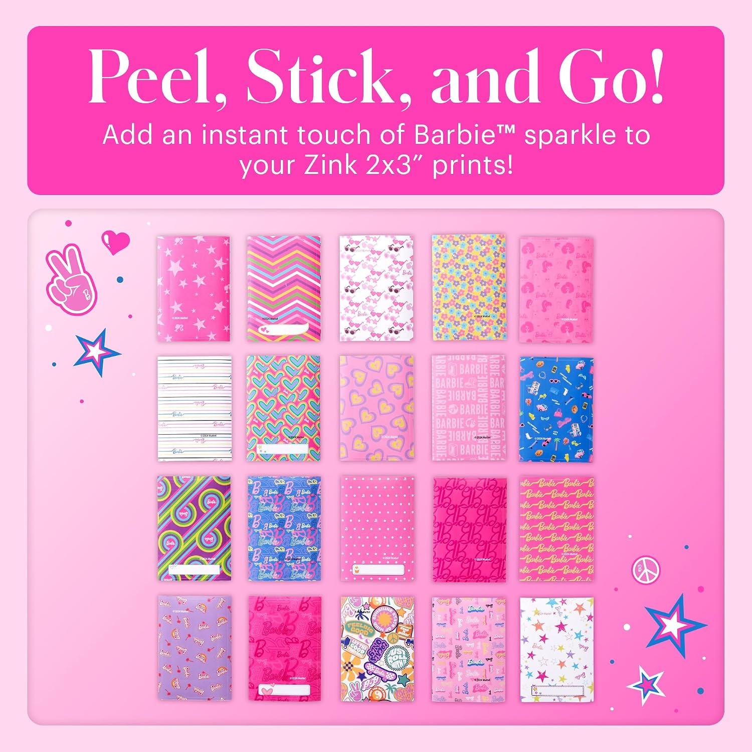 image:imageKodak x Barbie Step Slim Wireless Instant Portable Photo Mobile Printer Gift Bundle Signature Style Barbie Camera Case Photo Album Sticker amp Hanging Frames 50 Stickers Zink Paper 20 SheetsBarbie Iconic