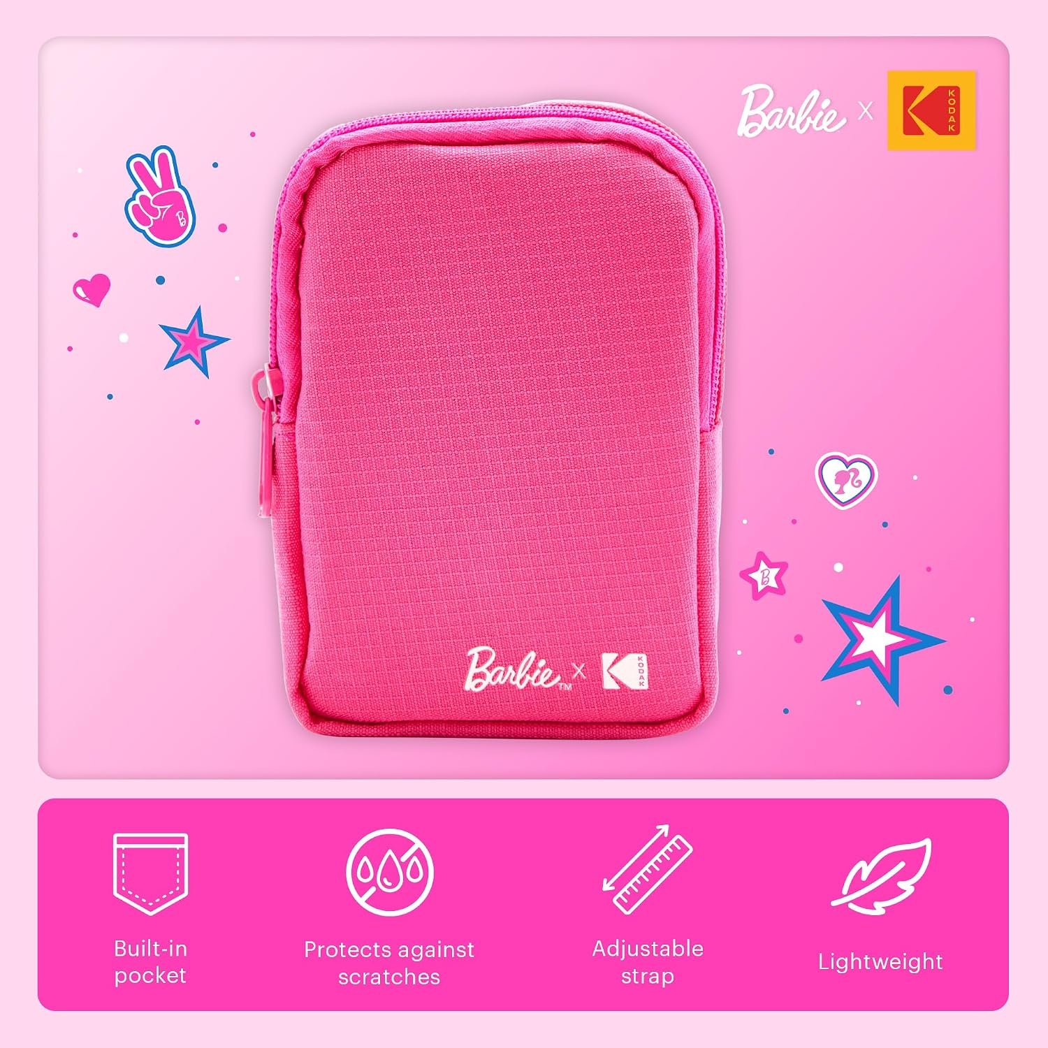image:imageKodak x Barbie Step Slim Wireless Instant Portable Photo Mobile Printer Gift Bundle Signature Style Barbie Camera Case Photo Album Sticker amp Hanging Frames 50 Stickers Zink Paper 20 SheetsBarbie Iconic