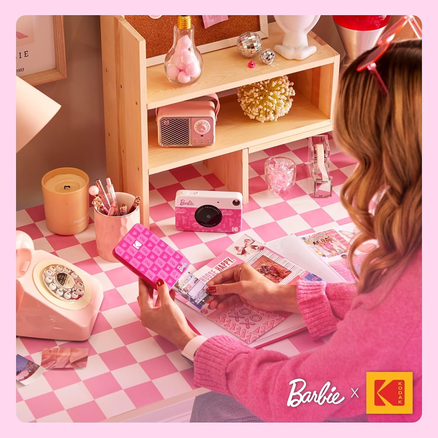 image:imageKodak x Barbie Step Slim Wireless Instant Portable Photo Mobile Printer Gift Bundle Signature Style Barbie Camera Case Photo Album Sticker amp Hanging Frames 50 Stickers Zink Paper 20 SheetsBarbie Iconic