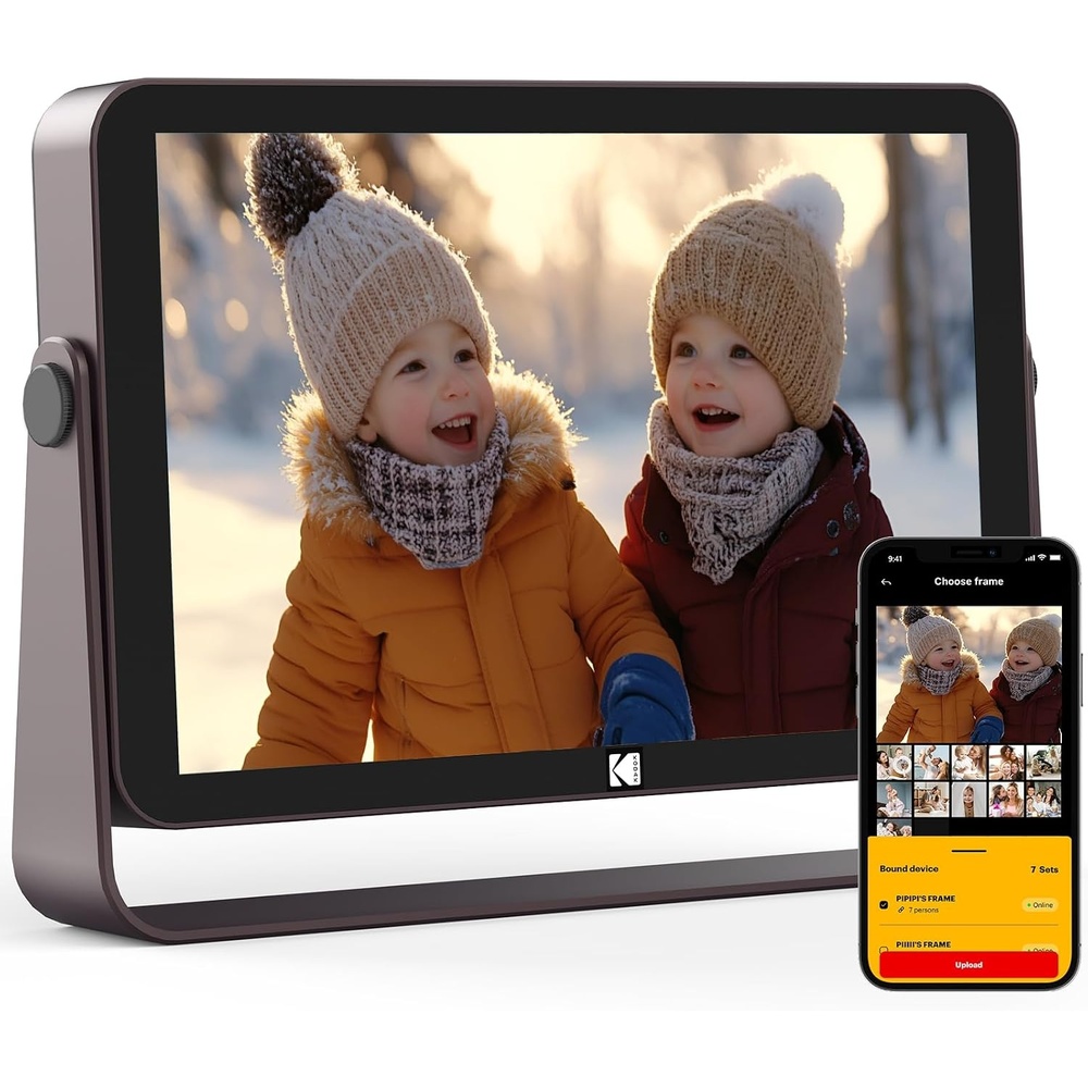 image:imageKODAK 64GB WiFi Digital Picture Frame with 4000mAh Battery Powered 101 inch 1280 800 GG IPS Touch Screen Electronic Smart Digital Photo Frame AutoRotate Gifts for Women MomBrown