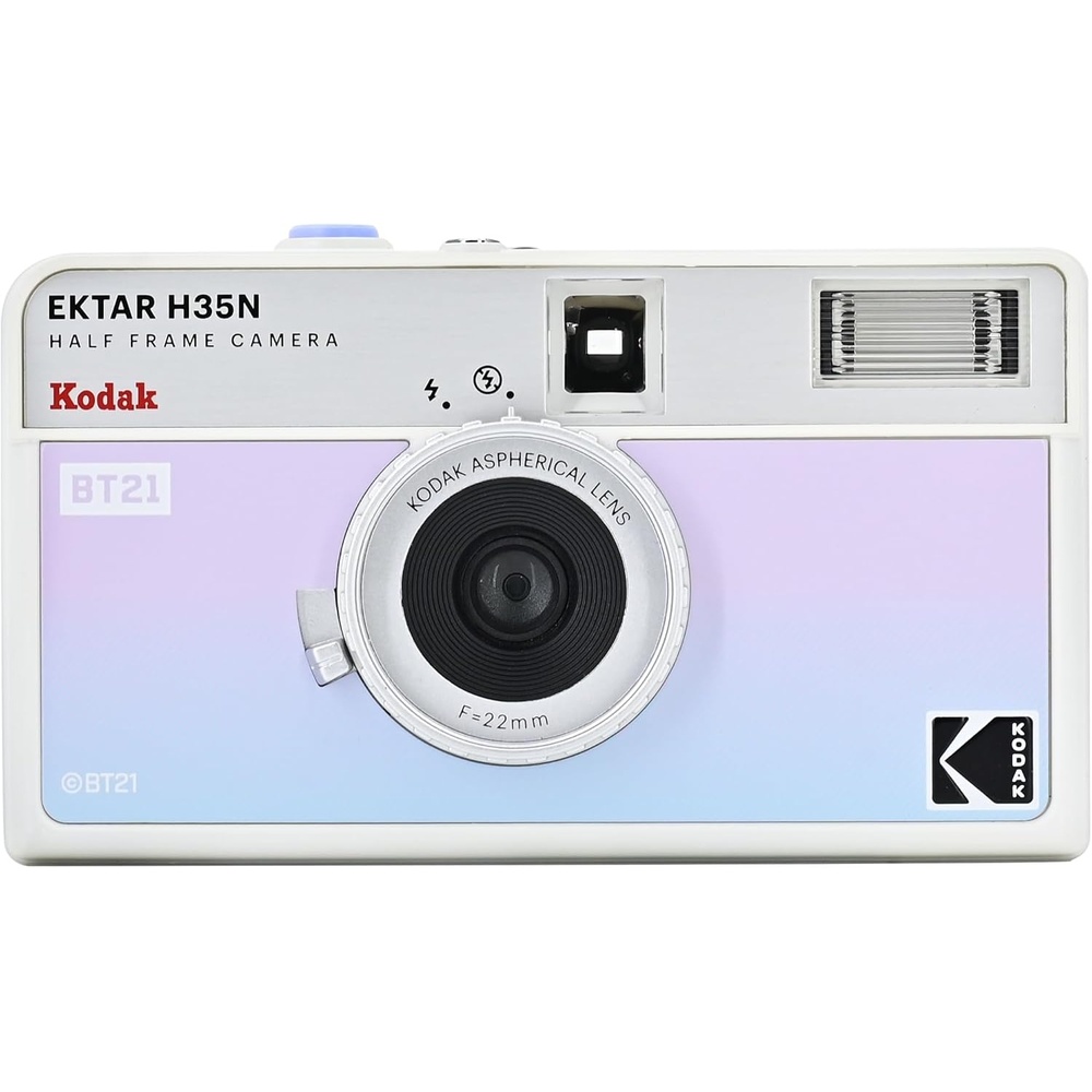 image:imageKODAK EKTAR H35N Half Frame Film Camera 35mm Reusable FocusFree Bulb Function Builtin Star Filter Coated Improved Lens Film amp AAA Battery are not Included Striped Black Premium KitBT21 Edition