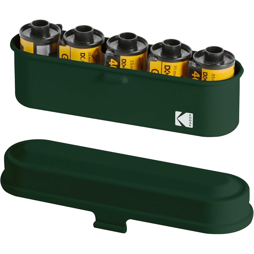 image:imageKODAK Film Case for 5 Rolls of 35mm Films Compact Retro Steel Case to Sort and Safeguard Film Rolls Film is not Included RedOlive