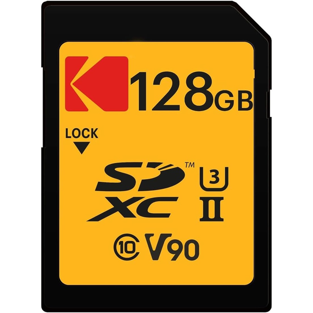 image:imageKodak 128GB UHSII U3 V90 Ultra Pro SDXC Memory Card Up to 3000MBs Read Speed and 270MBs Write Speed128 GB