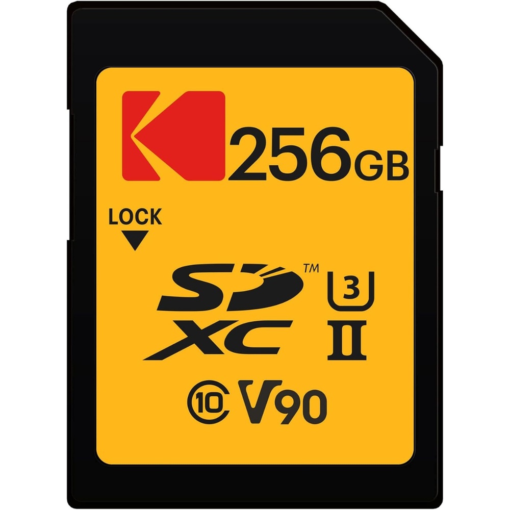 image:imageKodak 128GB UHSII U3 V90 Ultra Pro SDXC Memory Card Up to 3000MBs Read Speed and 270MBs Write Speed256 GB