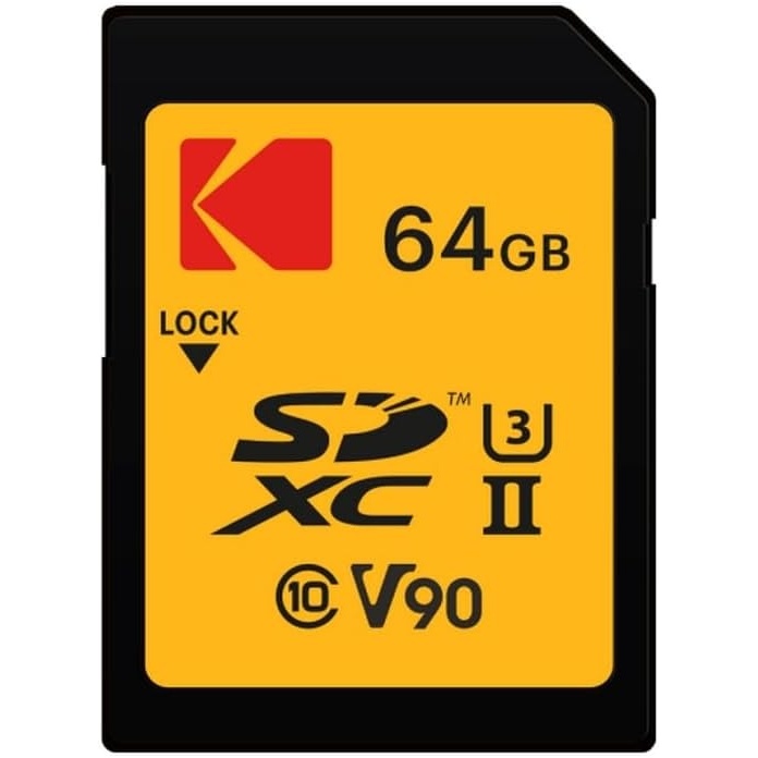 image:imageKodak 128GB UHSII U3 V90 Ultra Pro SDXC Memory Card Up to 3000MBs Read Speed and 270MBs Write Speed64GB
