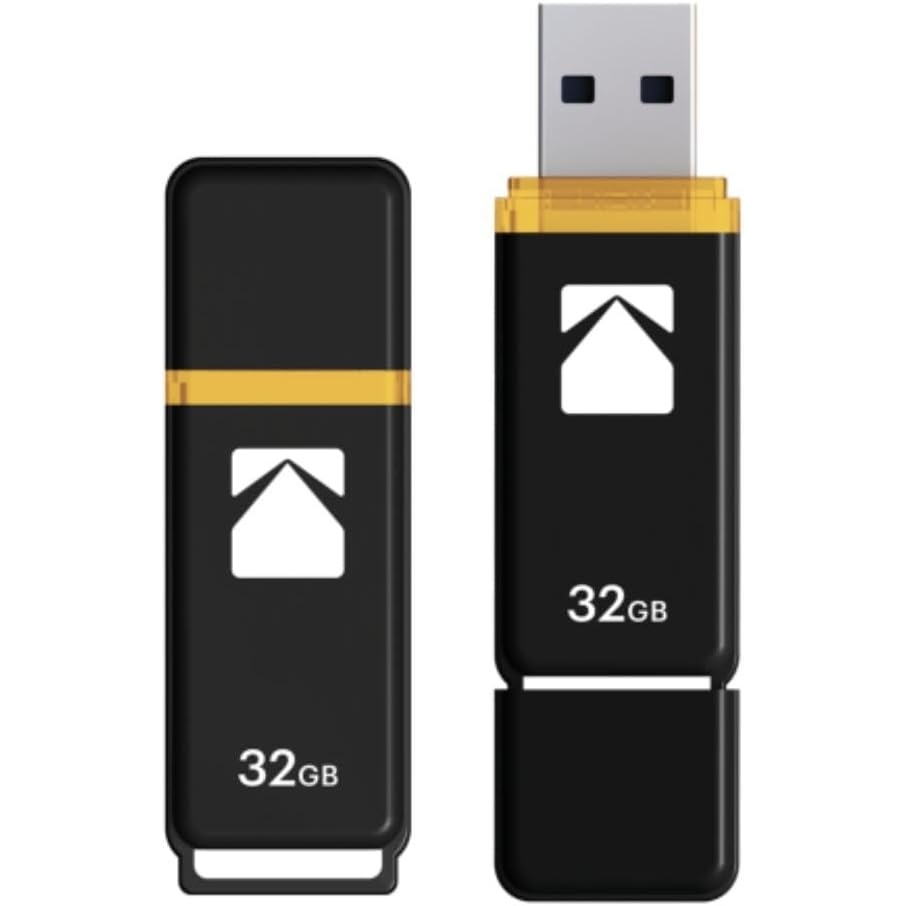 image:imageKodak EKMMD128GK103 USB Drive 323130128 GB 128 Go Classic Serie K100 Model Black mat casing with a Transparent Yellow Neck a CapBlack Yellow