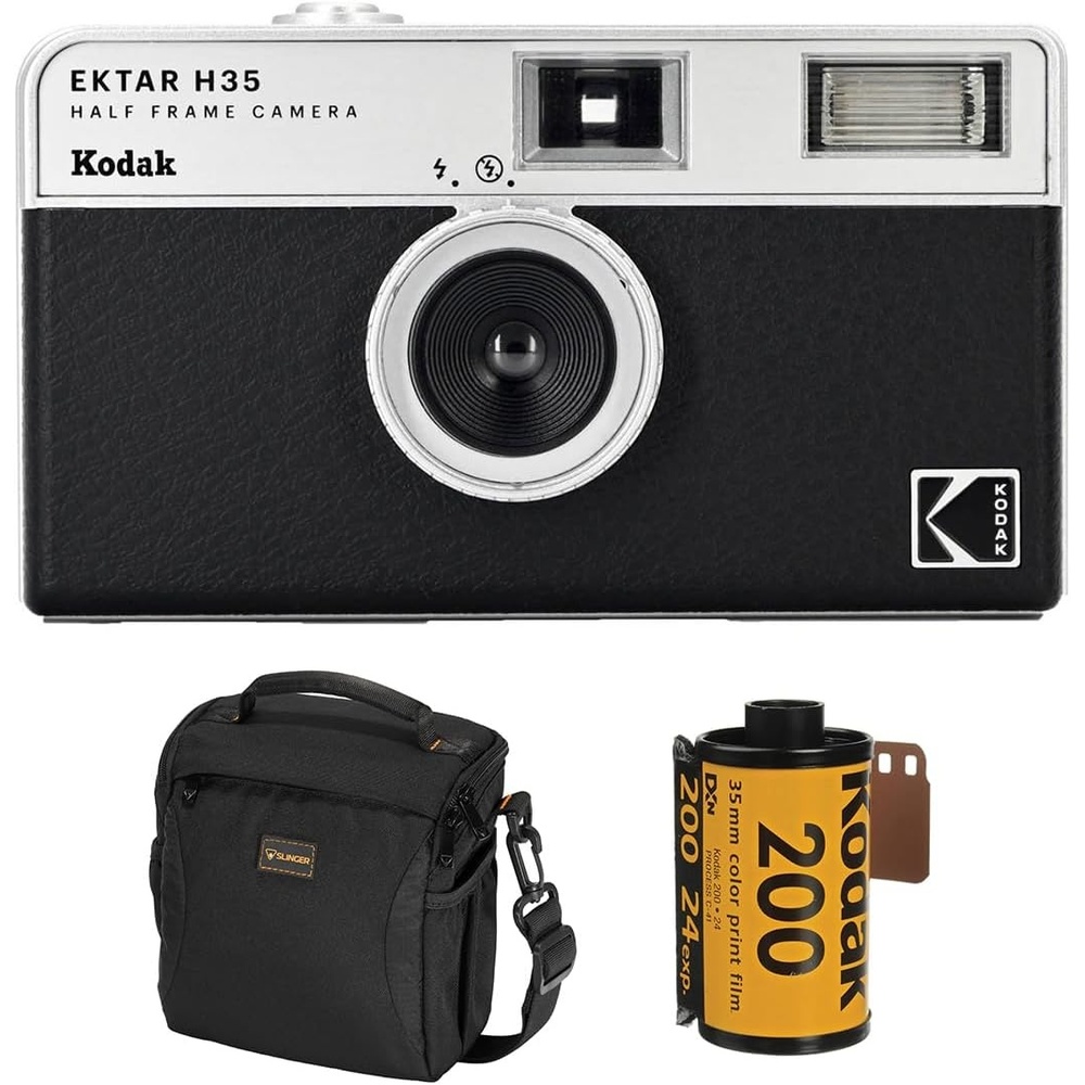image:imageKodak EKTAR H35 Half Frame Film Camera Black with Start Shooting Kit
