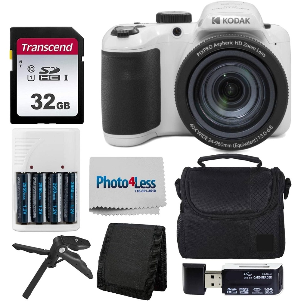 image:imageKodak PIXPRO AZ405 Digital Camera White Bundle with 32GB SD Memory Card Case Memory Card Wallet Batteries Accessories 8 Items