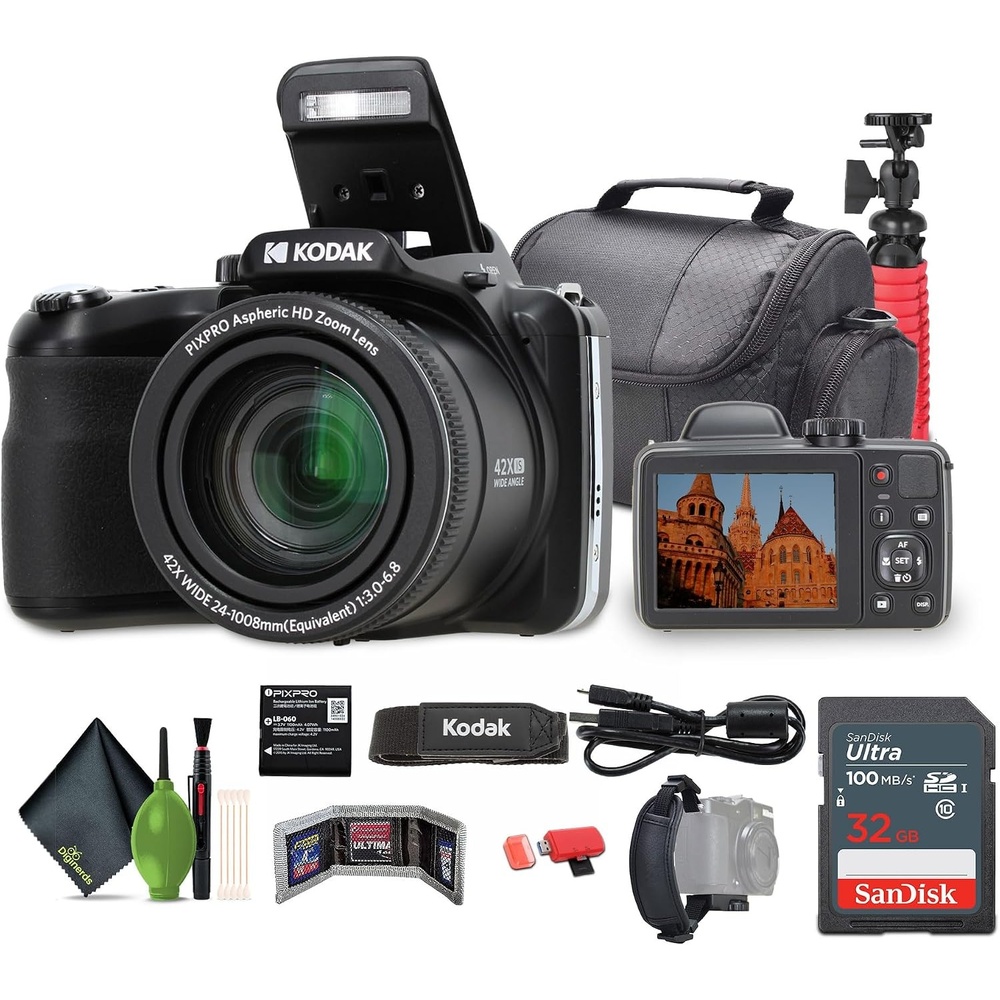image:imageKodak PIXPRO AZ425 20MP 42x Zoom Vlogging Digital Camera White BundleBlack