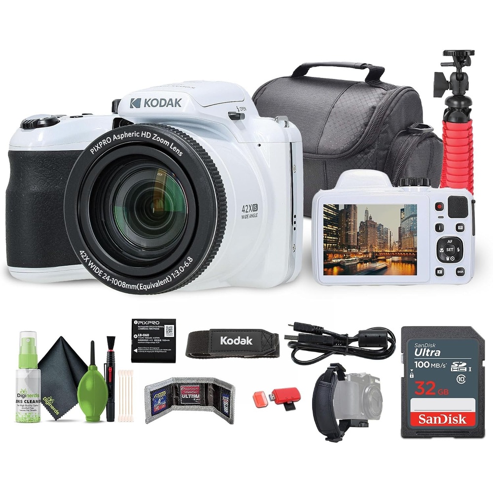 image:imageKodak PIXPRO AZ425 20MP 42x Zoom Vlogging Digital Camera White BundleWhite