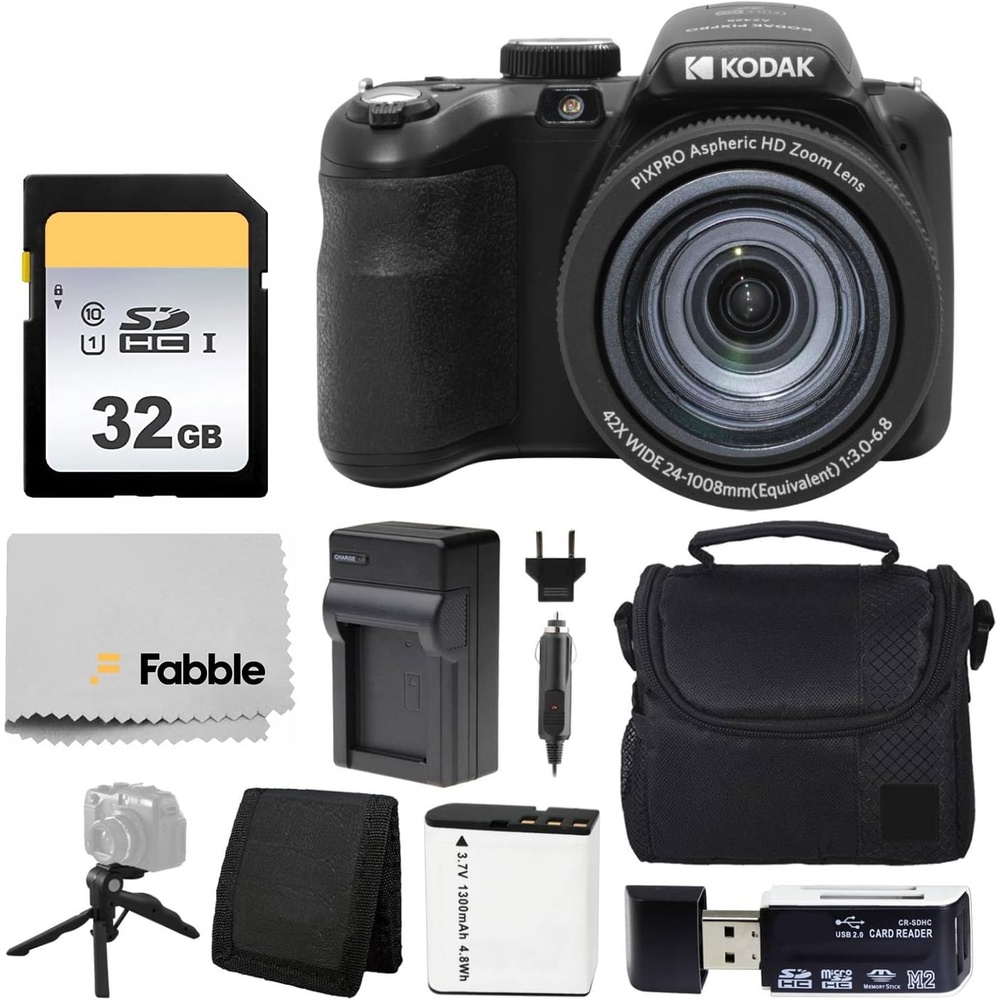 image:imageKodak PIXPRO AZ425 Digital Camera  32GB Memory Card  Camera Case Black  Battery  Charger  USB Card Reader  Table Tripod  Accessories WhiteBlack