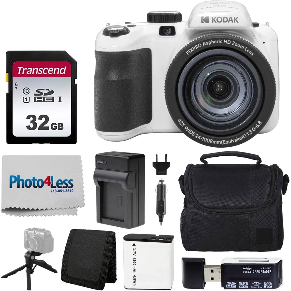image:imageKodak PIXPRO AZ425 Digital Camera  32GB Memory Card  Camera Case Black  Battery  Charger  USB Card Reader  Table Tripod  Accessories WhiteWhite
