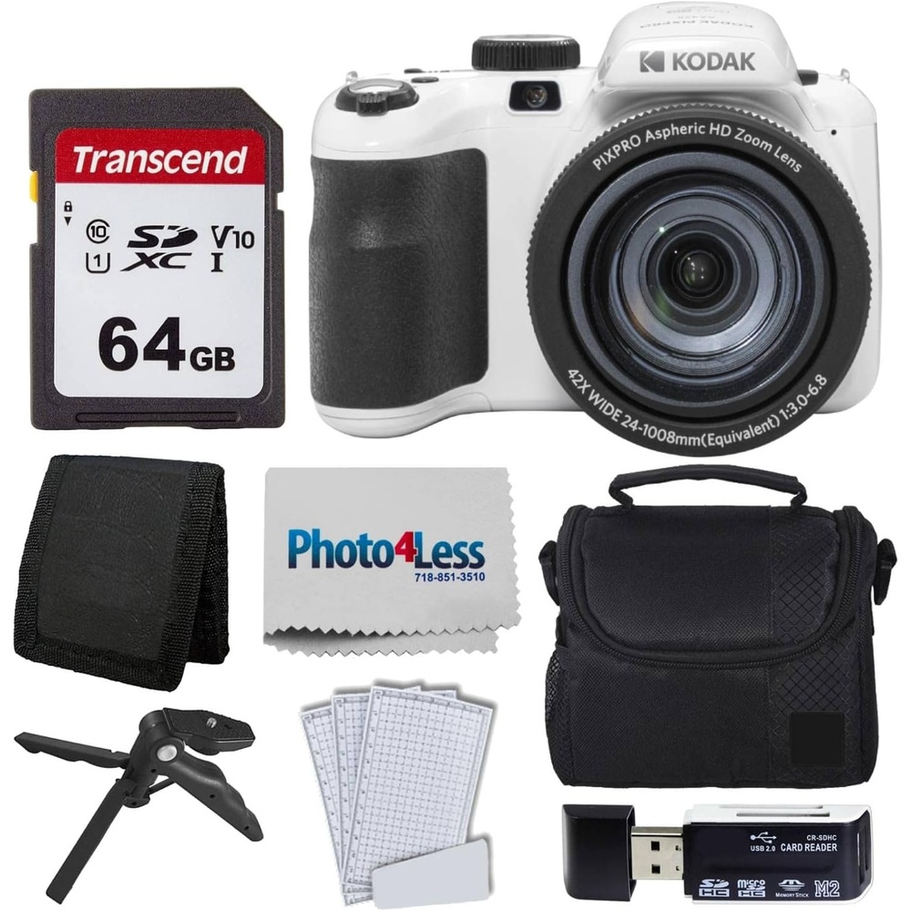 image:imageKodak PIXPRO AZ425 Digital Camera Bundle with 64GB Memory Card  Camera Case Black  USB Card Reader  Table Tripod  Accessories BlackWhite