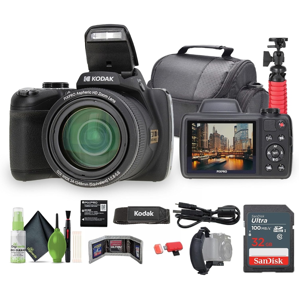 image:imageKodak PIXPRO AZ528 16MP 52x Zoom Vlogging Digital Camera Black Bundle