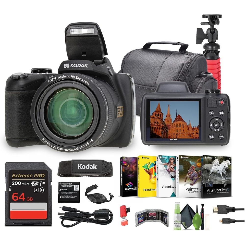 image:imageKodak PIXPRO AZ528 52x Zoom Vlogging Camera Tripod Black Bundle