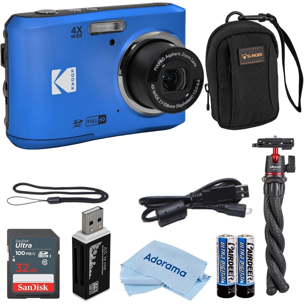 image:imageKodak PIXPRO FZ45 Friendly Zoom 16MP Full HD Digital Camera Bundle with 32GB Memory Card and Camera Bag Flexible Tripod and Card Reader RedBlue