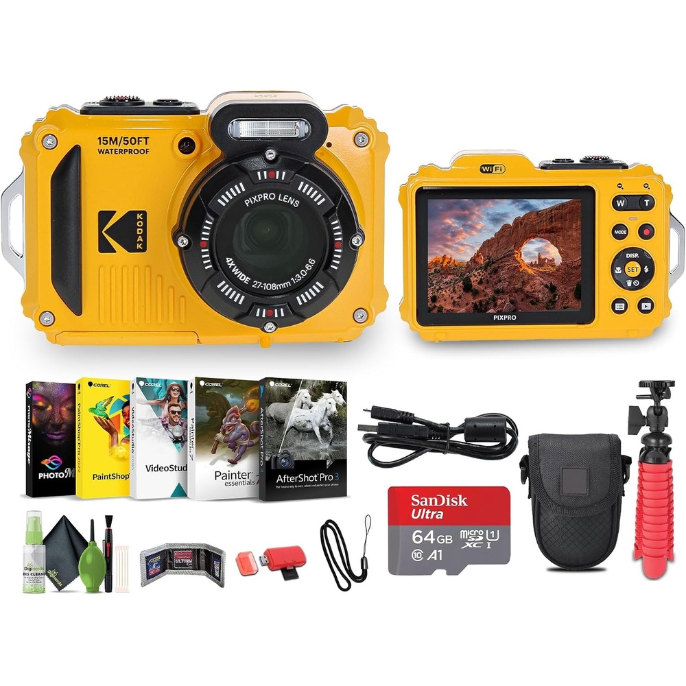 image:imageKodak PIXPRO WPZ2 16MP 4X Zoom Digital Camera Camera Bag Yellow BundleYellow