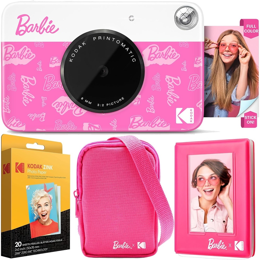 image:imageKodak x Barbie Printomatic FullColor Instant Print Digital Camera Barbie Deluxe Bundle Iconic Style Barbie Deluxe Camera Case  Barbie Photo Album  Zink Paper 20 SheetsSignature Style