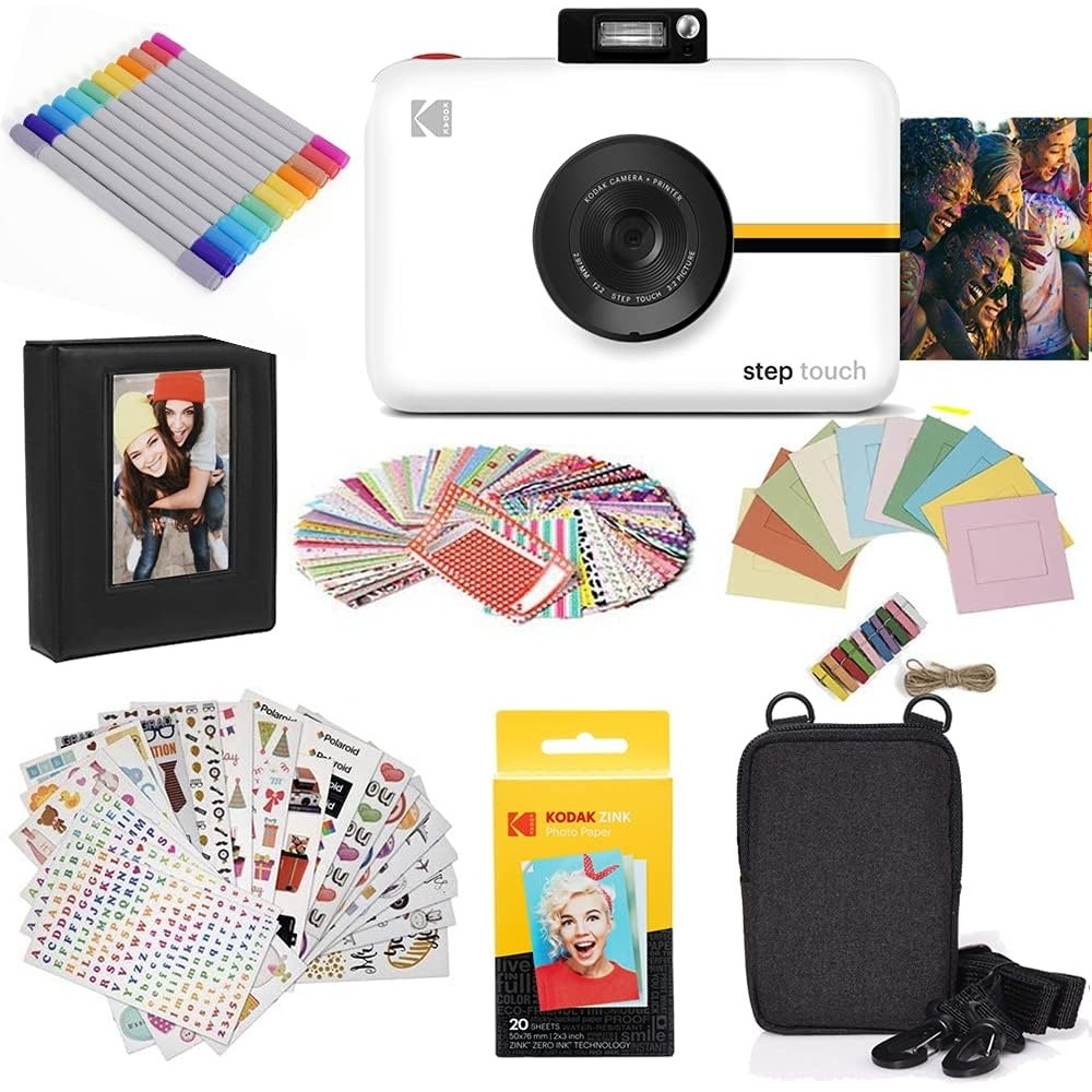 image:imageZink Kodak Step Touch 13MP Digital Camera amp Instant Printer with 35 LCD Touchscreen Display 1080p HD Video White Starter Bundle