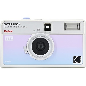 KODAK EKTAR H35N Half Frame Film Camera, 35mm, Reusable, Focus-Free, Bulb Function, Built-in Star Filter, Coated Improved Lens (Film & AAA Battery are not Included) (Striped Black, Premium Kit)(BT21 Edition)