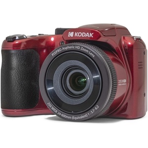 KODAK PIXPRO AZ255 16MP Digital Camera, 25x Optical Zoom, AA, OIS, Black(Red)