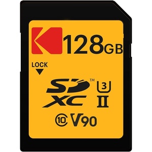 Kodak 128GB UHS-II U3 V90 Ultra Pro SDXC Memory Card – Up to 3000MB/s Read Speed and 270MB/s Write Speed(128 GB)