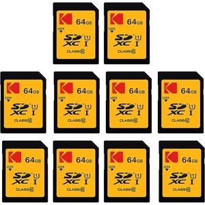 Kodak 32GB 10-Pack SDHC Card, UHS-I U1 V10 Premium, up to 85MB/s Read Speed, for Full HD Video and High-Resolution Pictures, Compatible with SDHC Standard (10-Pack)(64GB)
