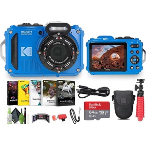 Kodak PIXPRO WPZ2 16MP 4X Zoom Digital Camera + Camera Bag (Yellow) Bundle(Blue)