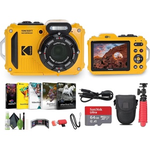 Kodak PIXPRO WPZ2 16MP 4X Zoom Digital Camera + Camera Bag (Yellow) Bundle(Yellow)