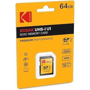 Kodak SDHC Card 32GB UHS-I U1 V10 Premium, up to 85MB/s Read Speed, for Full HD Video and High-Resolution Pictures, Compatible with SDHC Standard – EKMSD32GHC10K(64GB)