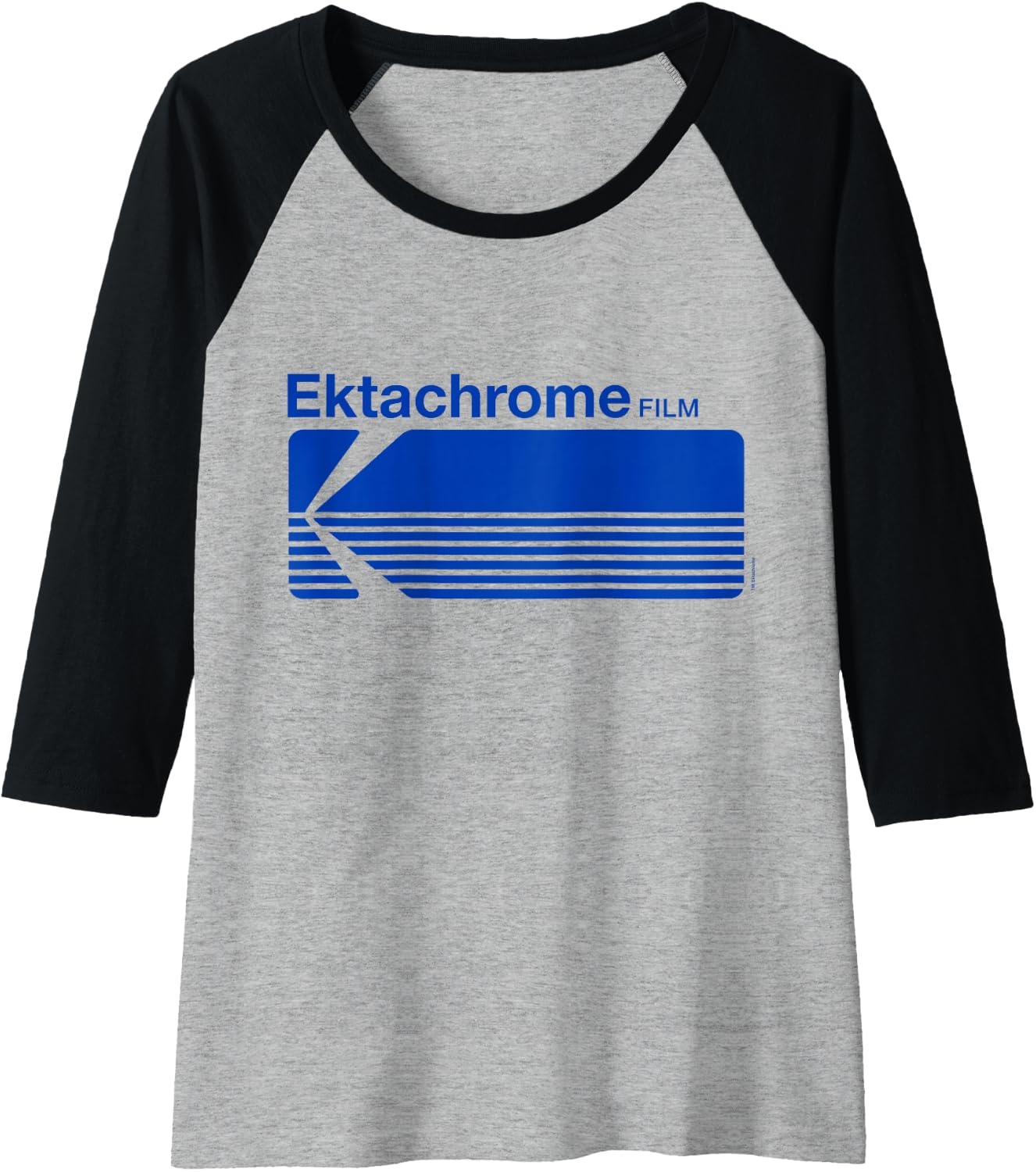 image:imageEktachrome Film Vintage Logo Raglan Baseball TeeBlackAthletic Heather