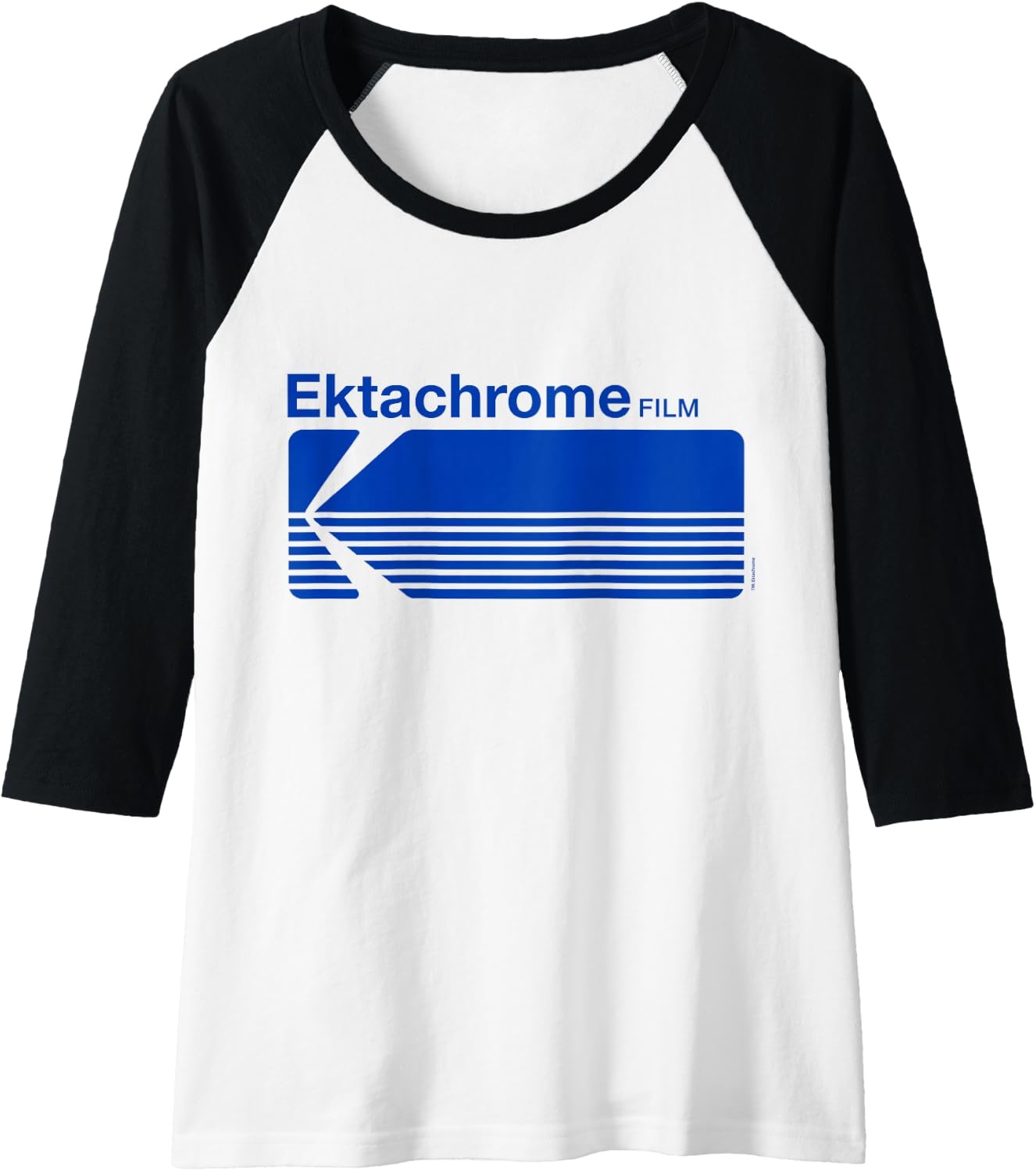 image:imageEktachrome Film Vintage Logo Raglan Baseball TeeBlackWhite