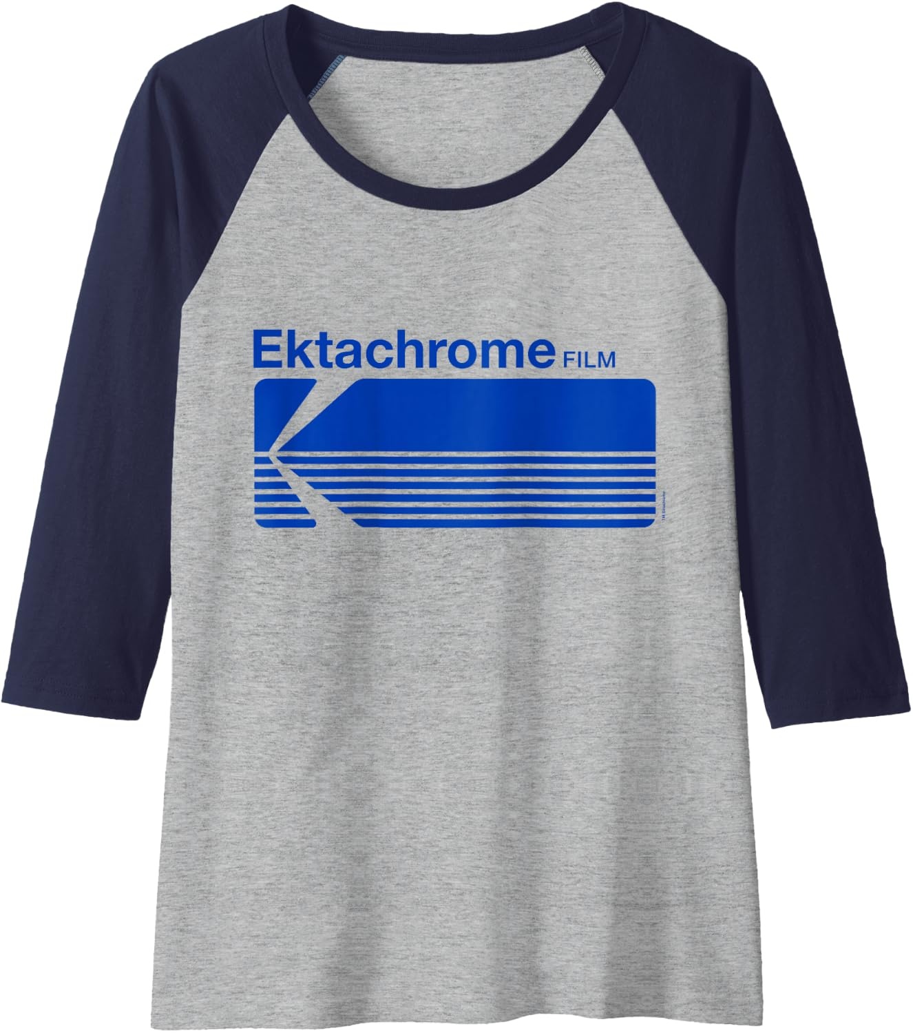 image:imageEktachrome Film Vintage Logo Raglan Baseball TeeNavy BlueAthletic Heather