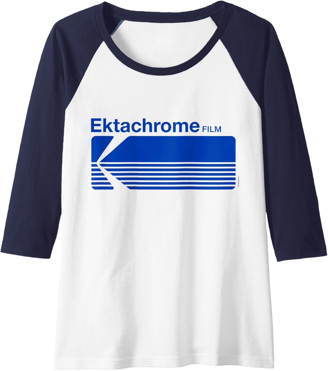 image:imageEktachrome Film Vintage Logo Raglan Baseball TeeNavy BlueWhite