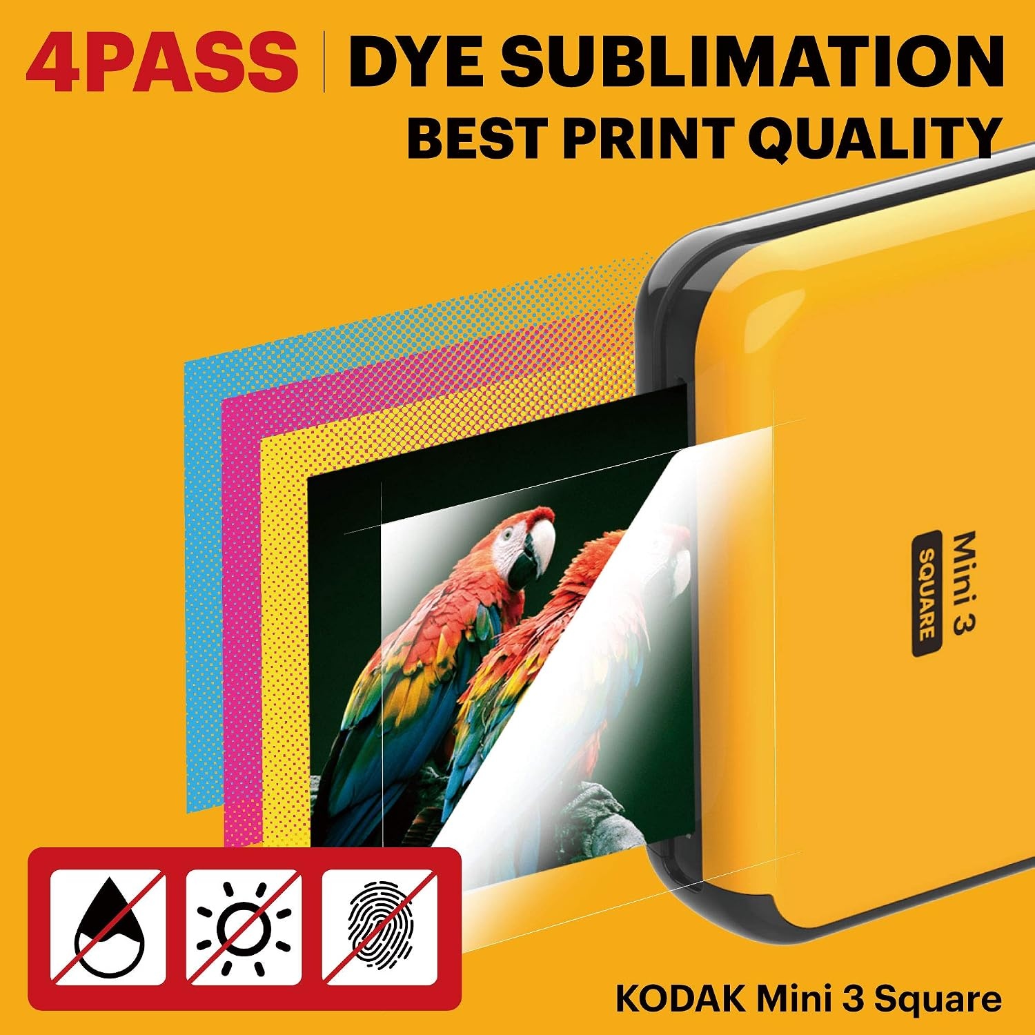 image:imageKODAK AllNew Mini 3 Square Instagram Size Bluetooth Portable Photo Printer with 4PASS Technology White