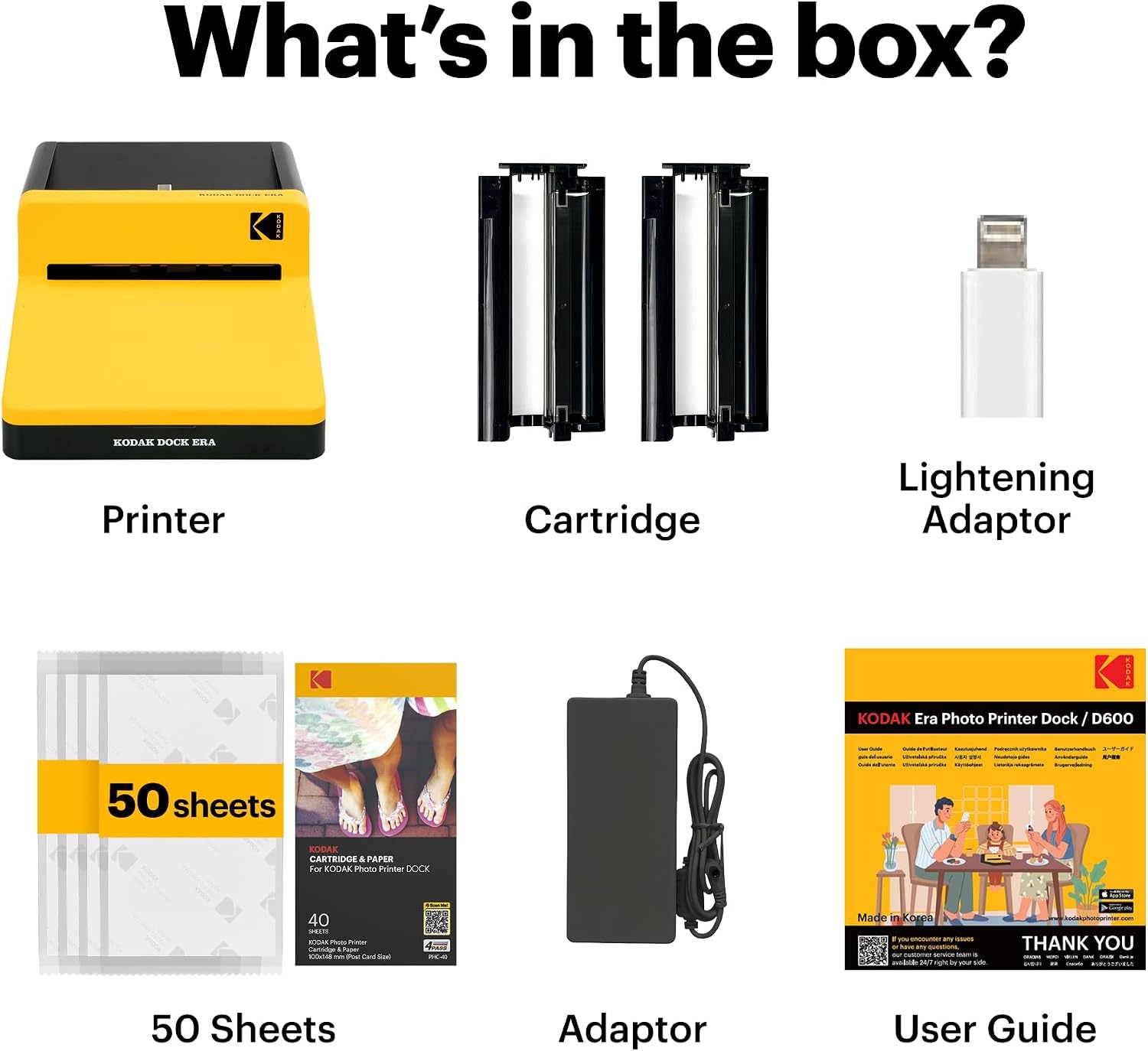 image:imageKODAK Dock ERA 4x6 Photo Printer Smartphone Docking 4PASS 50 Sheets