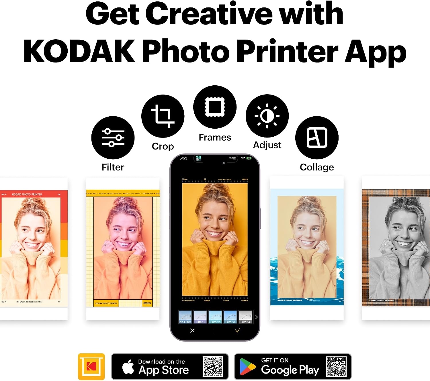 image:imageKODAK Dock ERA 4x6 Photo Printer Smartphone Docking 4PASS 50 Sheets
