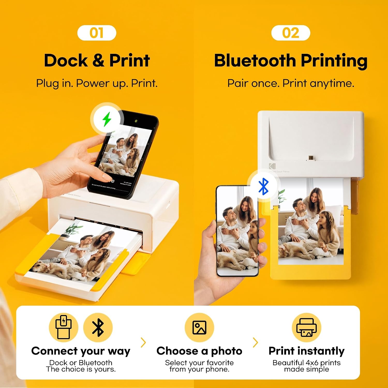 image:imageKODAK Dock Plus 4x6 Photo Printer Smartphone Docking 4PASS 50 Sheets50 Sheets