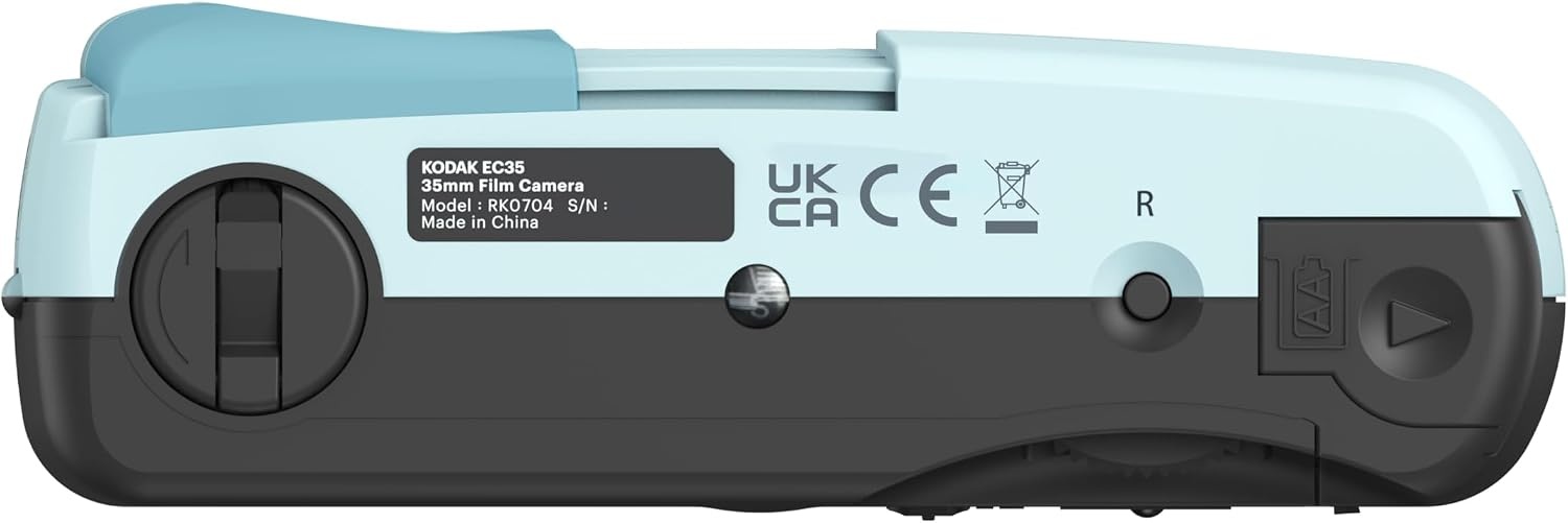 image:imageKODAK EC35 35mm Film Camera 35mm Reusable FocusFree Builtin Flash Slide Cover Beginner Friendly Film amp AA Battery are not Included Single Avocado GreenPowder Blue