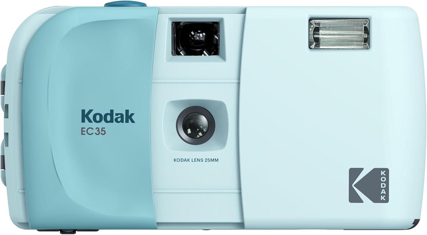 image:imageKODAK EC35 35mm Film Camera 35mm Reusable FocusFree Builtin Flash Slide Cover Beginner Friendly Film amp AA Battery are not Included Single Avocado GreenPowder Blue