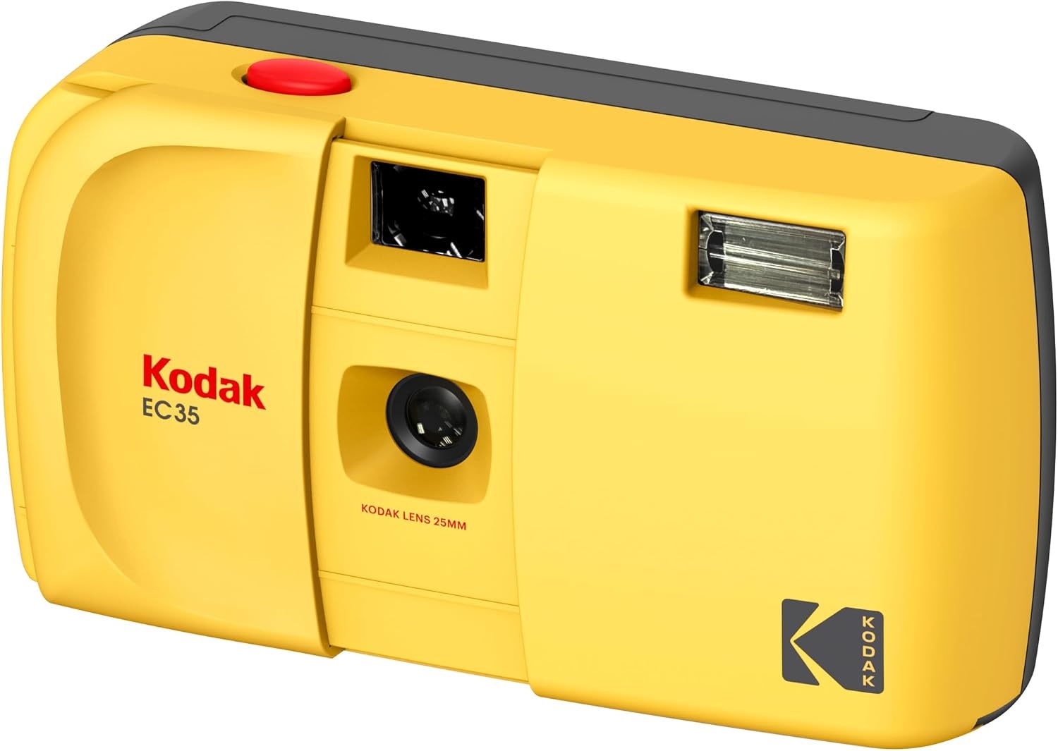 image:imageKODAK EC35 35mm Film Camera 35mm Reusable FocusFree Builtin Flash Slide Cover Beginner Friendly Film amp AA Battery are not Included Single Avocado GreenButter Yellow
