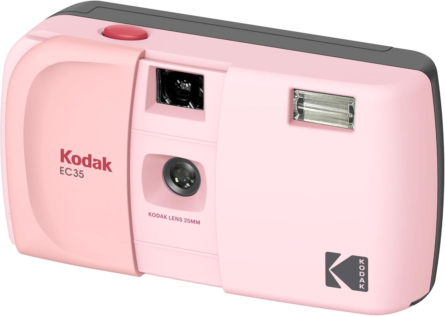 image:imageKODAK EC35 35mm Film Camera 35mm Reusable FocusFree Builtin Flash Slide Cover Beginner Friendly Film amp AA Battery are not Included Single Avocado GreenBlush Pink